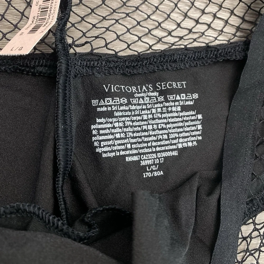 Victoria's Secret‎ Women's Cheeky Fishnet Underwear Black Large New